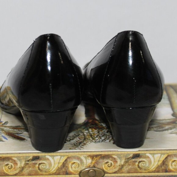 Sofft Simone Black Patent Open Toe Heels - Picture 10 of 15